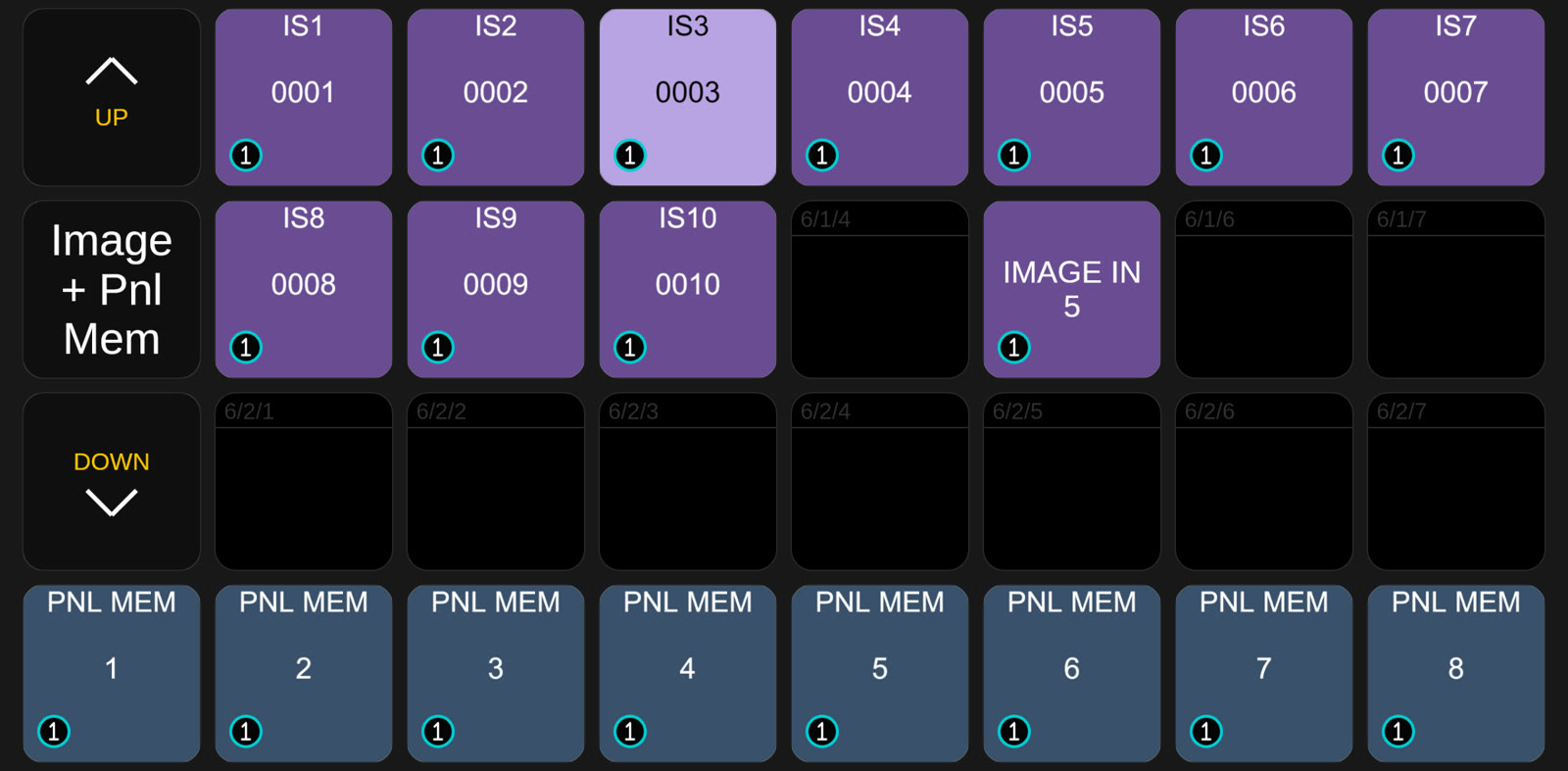 Companion buttons: Image Store outputs and input, Panel Memory
